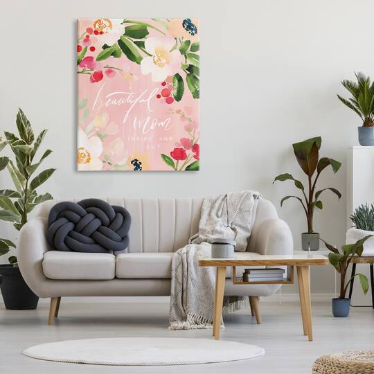 Stupell Industries Beautiful Mom Floral Mother's Day Canvas Wall Art